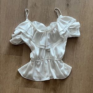 Express White Ruffled Camisole Top